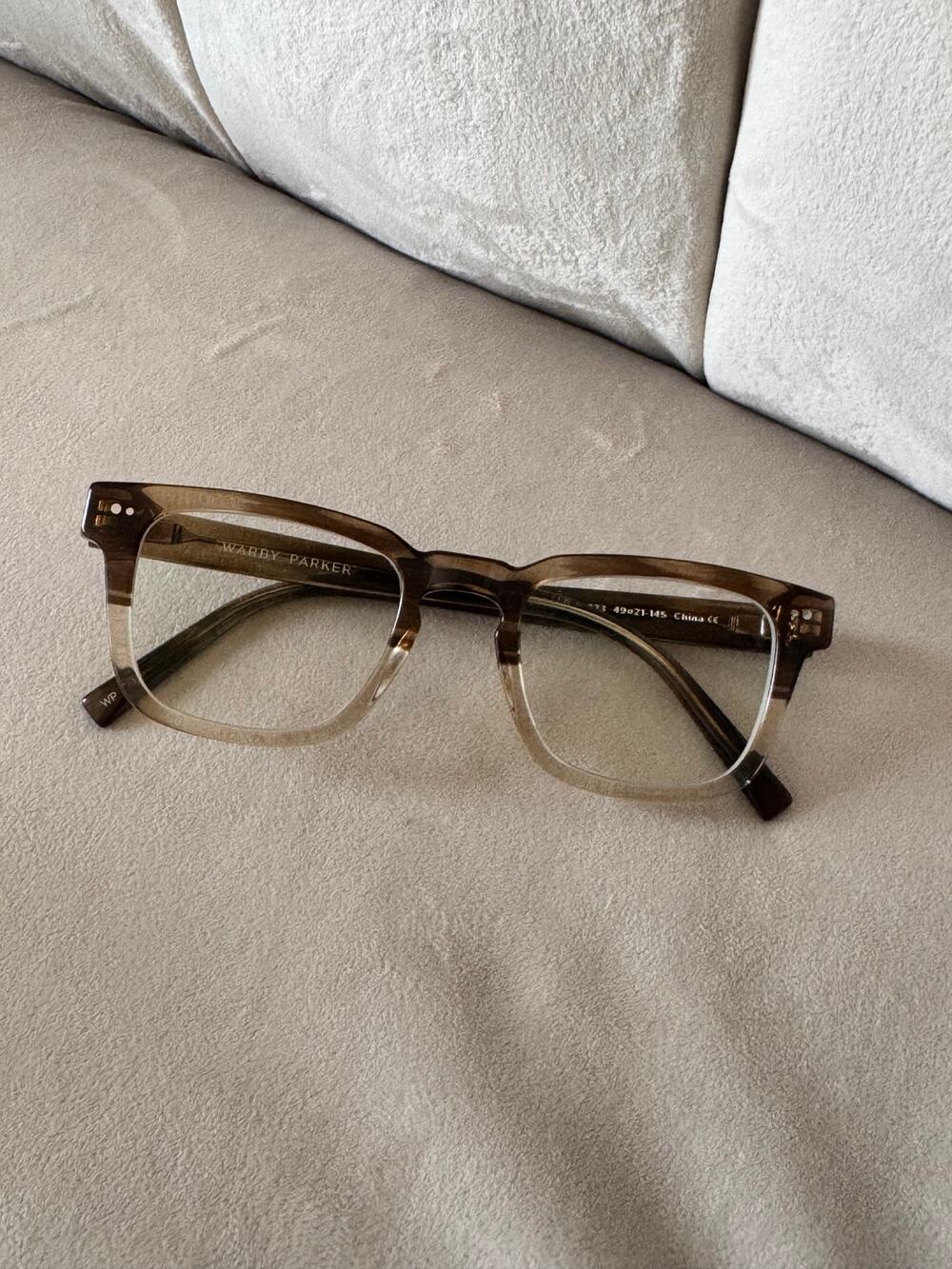 Warby Parker Cullen W 233 Eyeglasses Brown Fade Frame 49-21-145 Unisex With Case